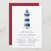 Plage Lighthouse | Dîner de répétition Invitation (Devant / Derrière)