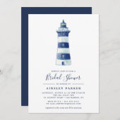 Plage Lighthouse | Invitation de douche nuptiale (Devant / Derrière)