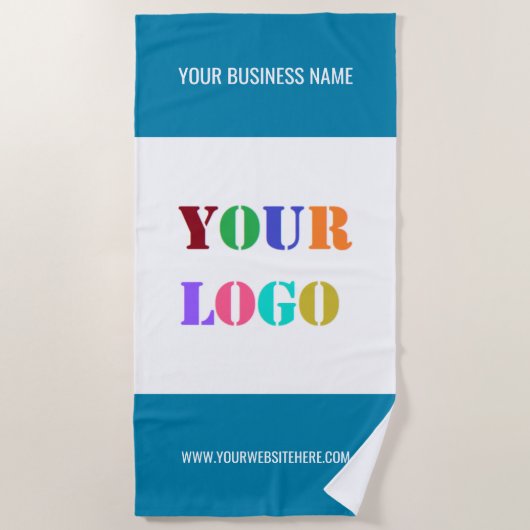 Plage Logo d'entreprise personnalisé Texte serviette de (Devant)