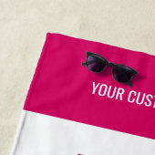 Plage Logo Personnalisé Texte QR Code Beach Serviette de (En situation)