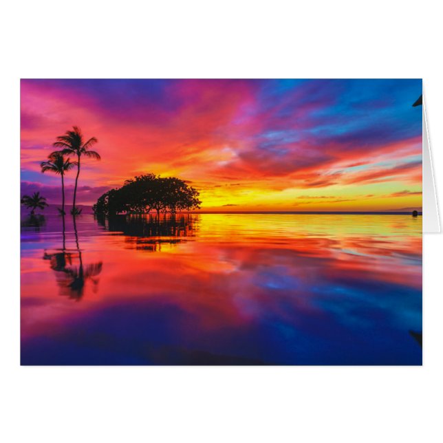 Plage majestueuse du coucher du soleil | Wailea, (Devant horizontal)