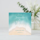 Plage mariage aquarelle île Invitation (Debout devant)