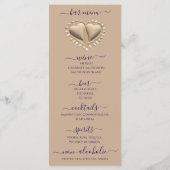 Plage Mariage Coeurs de sable Dîner & Bar Menu (Dos)