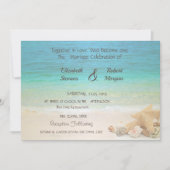 Plage Mariage Coquillages Invitation (Devant)