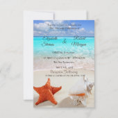Plage Mariage Coquillages Invitation (Devant)