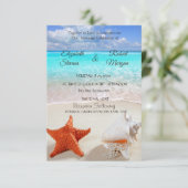 Plage Mariage Coquillages Invitation (Debout devant)