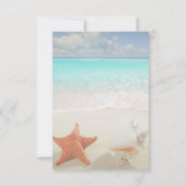 Plage Mariage Coquillages Invitation (Dos)