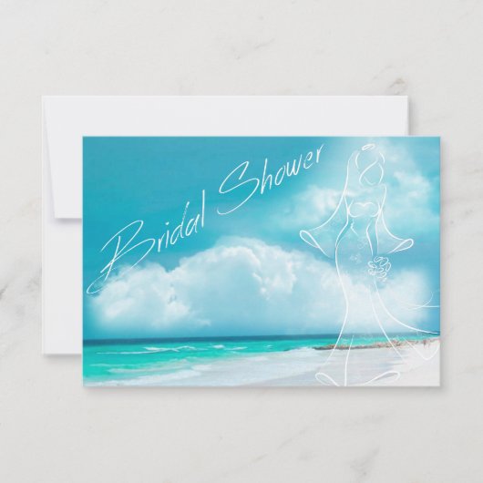 Plage Mariage de douche nuptiale Invitation (Devant)