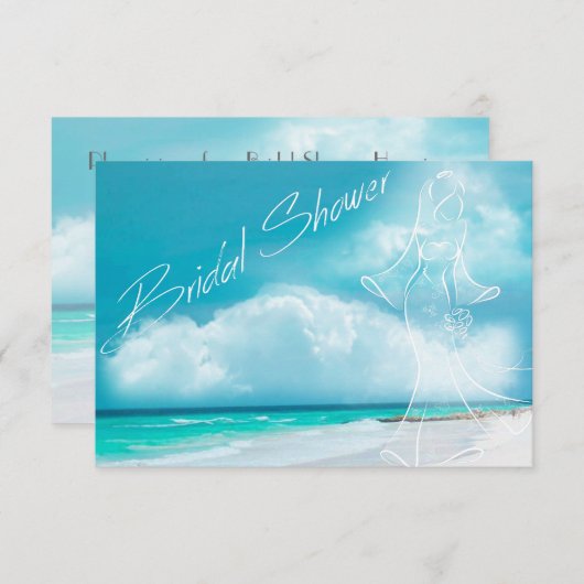 Plage Mariage de douche nuptiale Invitation (Devant / Derrière)
