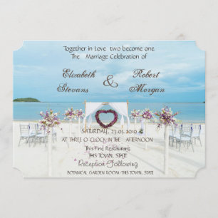 Plage Mariage Floral Arbor Invitation