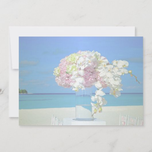 Plage Mariage Floral Invitation (Dos)