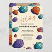 Plage Mariage Invitation / Aquarelle Mariage Inv (Devant / Derrière)