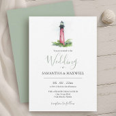 Plage Mariage Invitation aquarelle phare