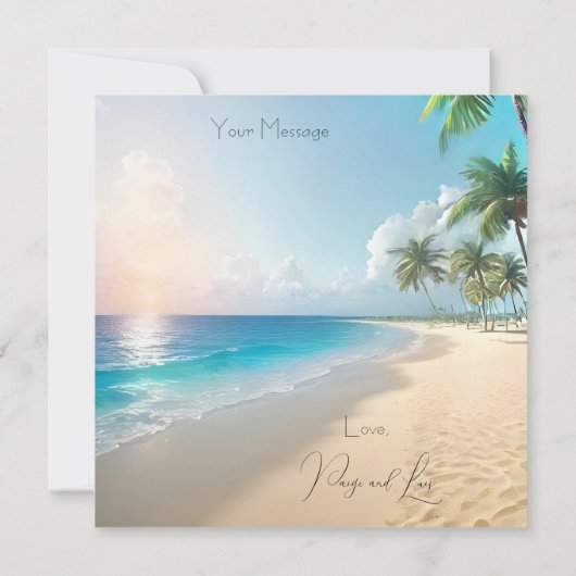 Plage Mariage Merci Cartes (Dos)