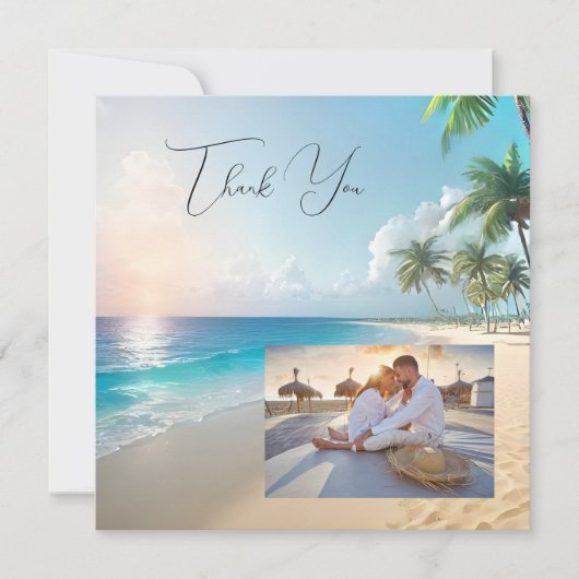 Plage Mariage Merci Cartes (Devant)