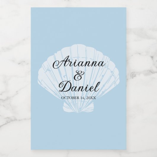 Plage Mariage Mini Vin Étiquette Plage de bord de (Étiquettes simples)