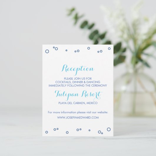 Plage Mariage Ocean Waves Carte Réception (Debout devant)