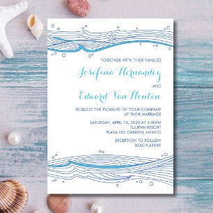 Plage Mariage Ocean Waves Invitations
