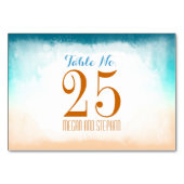 Plage Mariage Ombre Numéro de table Cartes de plac (Devant)