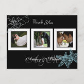 Plage Mariage Photos Merci cartes postales (Devant)