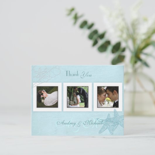 Plage Mariage Photos Merci cartes postales (Debout devant)