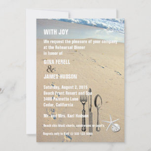 Plage Mariage Répétition Dîner Invitation