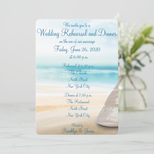 Plage Mariage Répétition Dîner Invitations (Debout devant)