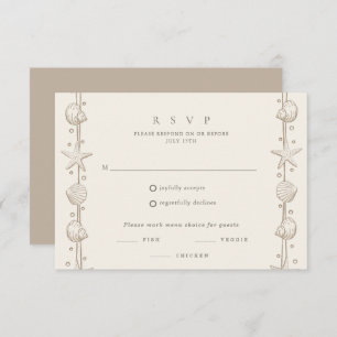 Plage Mariage Sand Seashell Menu