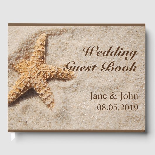 Plage Mariage Starfish Livre d'invité (Recto)