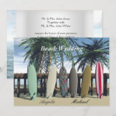 Plage Mariage Surfboards Invitation (Devant / Derrière)