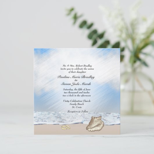 Plage Mariage Thème Invitation (Debout devant)
