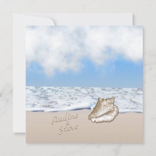 Plage Mariage Thème Invitation (Dos)