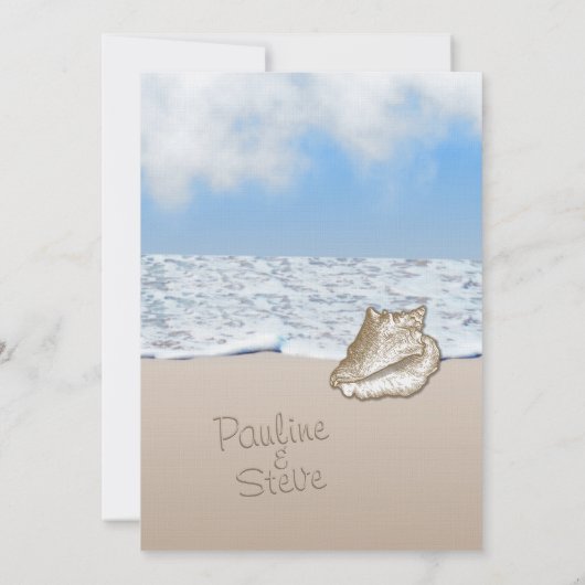 Plage Mariage Thème Invitation (Dos)