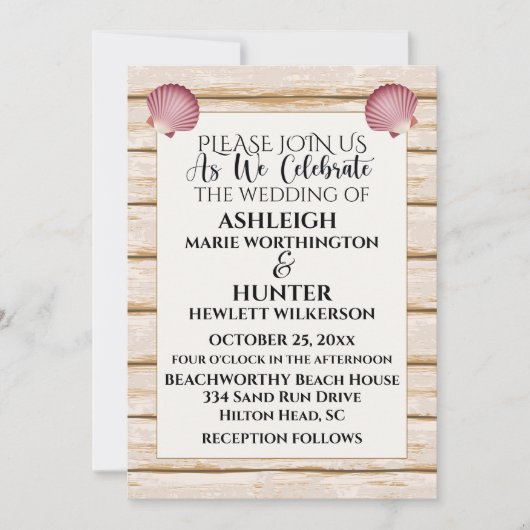 Plage Mariage / Toutes les occasions Invitation Ve (Devant)