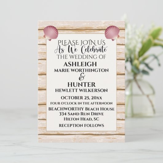 Plage Mariage / Toutes les occasions Invitation Ve (Debout devant)