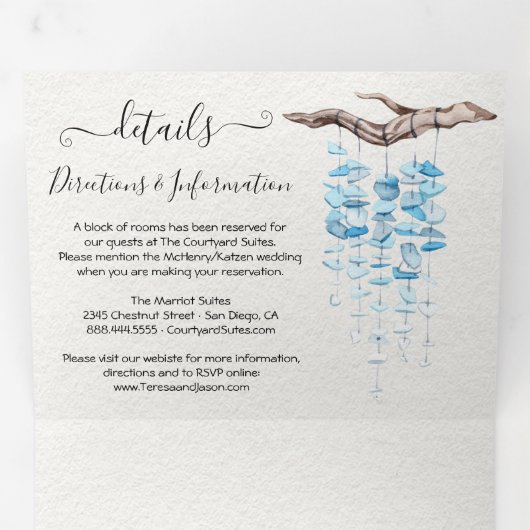 Plage Mariage triple Invitation (Intérieur en premier)