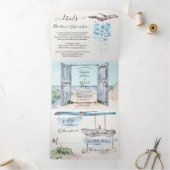 Plage Mariage triple Invitation (Intérieur)