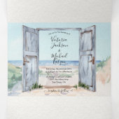 Plage Mariage triple Invitation (Intérieur au milieu)