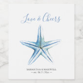 Plage Mariage Vin Étiquette Starfish (Étiquettes simples)