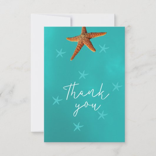 Plage mer mariage étoile de mer merci script aqua (Devant)