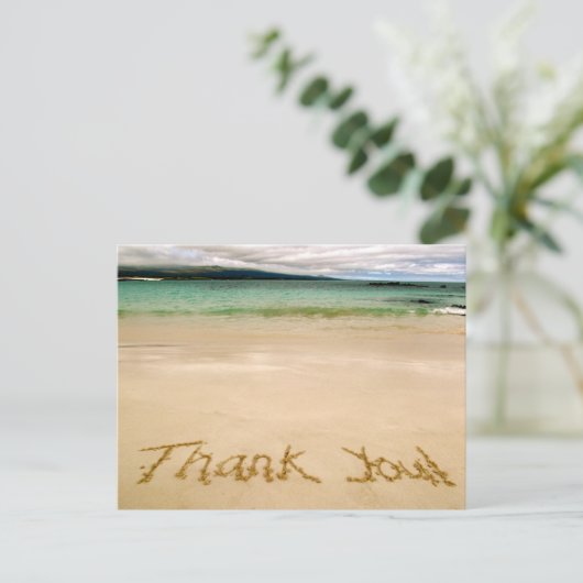 Plage "Merci" Note Carte postale-Envoyer en lune d (Debout devant)