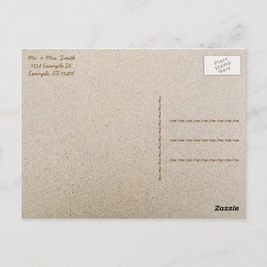 Plage "Merci" Note Carte postale-Envoyer en lune d (Dos)