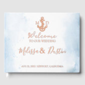 Plage minimal Ancre Côtière Nautique Mariage Foil (Recto)