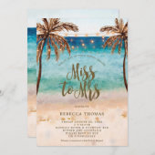 plage Mlle à Mme nuptiale douche invitation (Devant / Derrière)