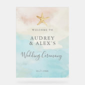 Plage moderne Cérémonie de Mariage à thème Bienven (Recto)