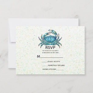 Plage moderne Crabe bleu Starfish Mariage RSVP