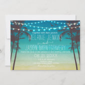 Plage moderne Faire-part de mariage tropicale palm (Devant)