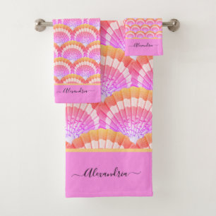 Plage moderne Peach Tropical Seashell Shell Beach