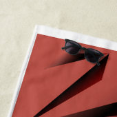 Plage moderne rouge & noir ou serviette de bain (En situation)