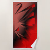 Plage moderne rouge & noir ou serviette de bain (Devant)